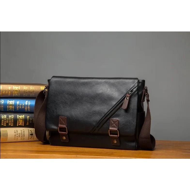 Terbaru tas kerja messenger pria kulit sapi asli GARUT