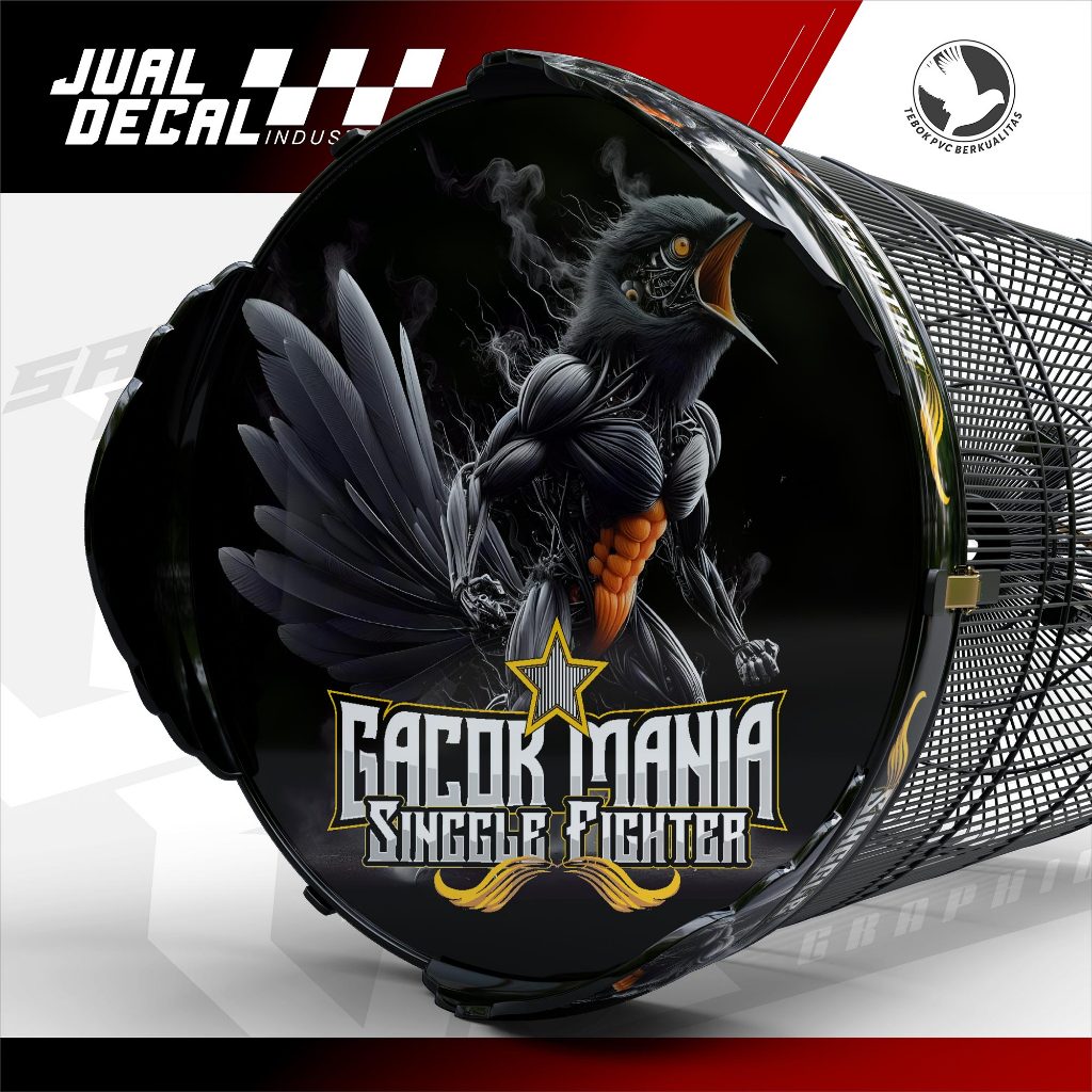 Stiker Sangkar Murai Variasi SINGGLE FIGHTER Decal Tebok Gantangan Murai Batu Anis Custom Gacor Mani