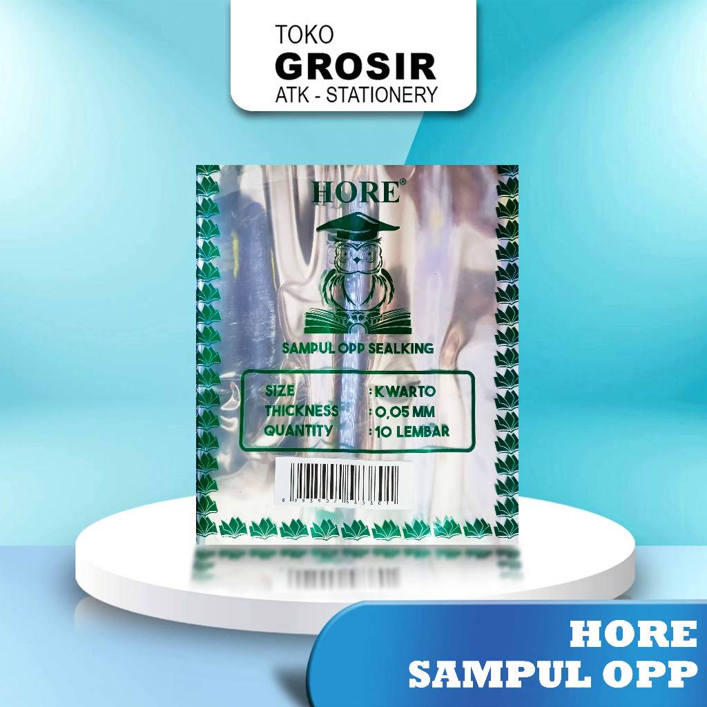 

HORE Sampul Buku Plastik OPP Ukuran Kwarto