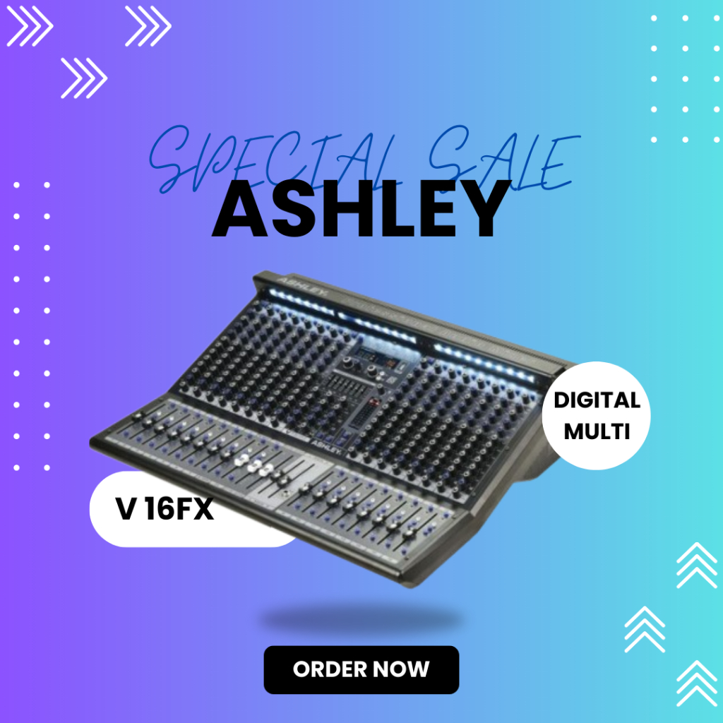 MIXER AUDIO ASHLEY V 16FX / V16FX / V-16FX 16 CHANNEL DIGITAL MULTI EFFECT GARANSI RESMI ASHLEY