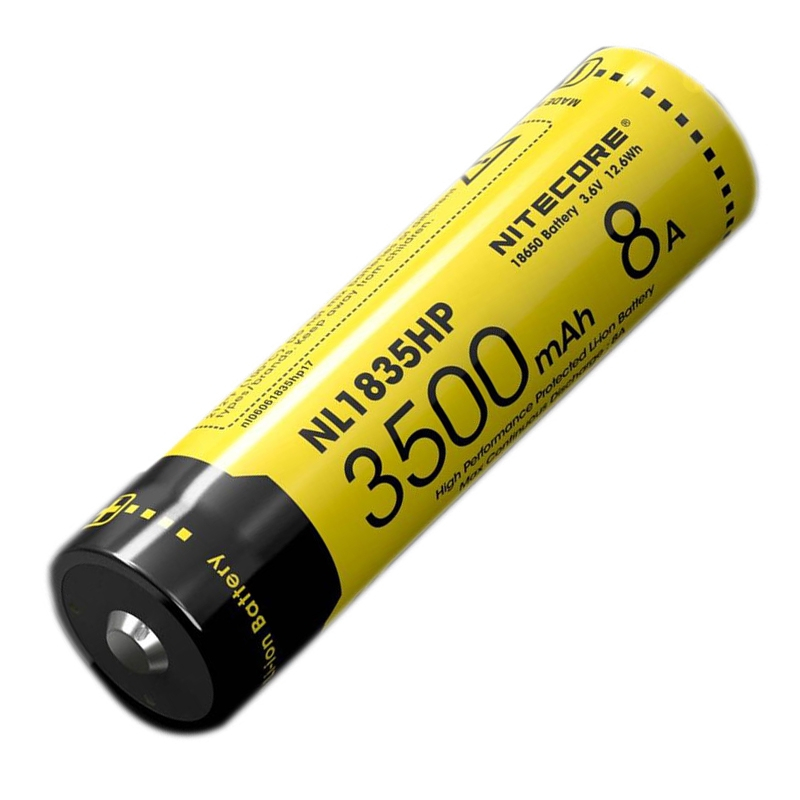Battery Nitecore NL1835HP High Performance 18650 3500mAh 3.6V 8A Protected Lithium Ion (Li-ion) Butt