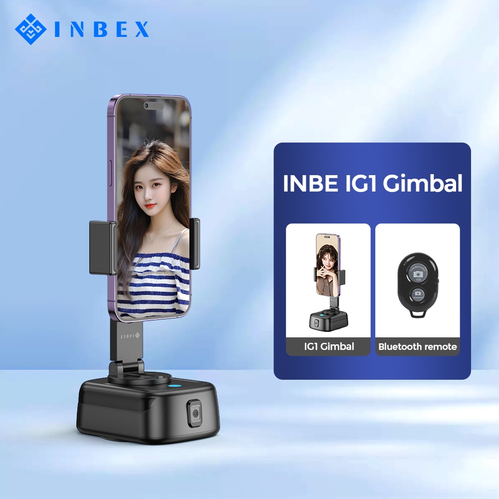 INBEX IG1 Gimbal Face Tracking Auto 360° Dengan Fungsi Powerbank  Kontrol Gerakan Handphone Gimbal-IG1 Gimbal +remote