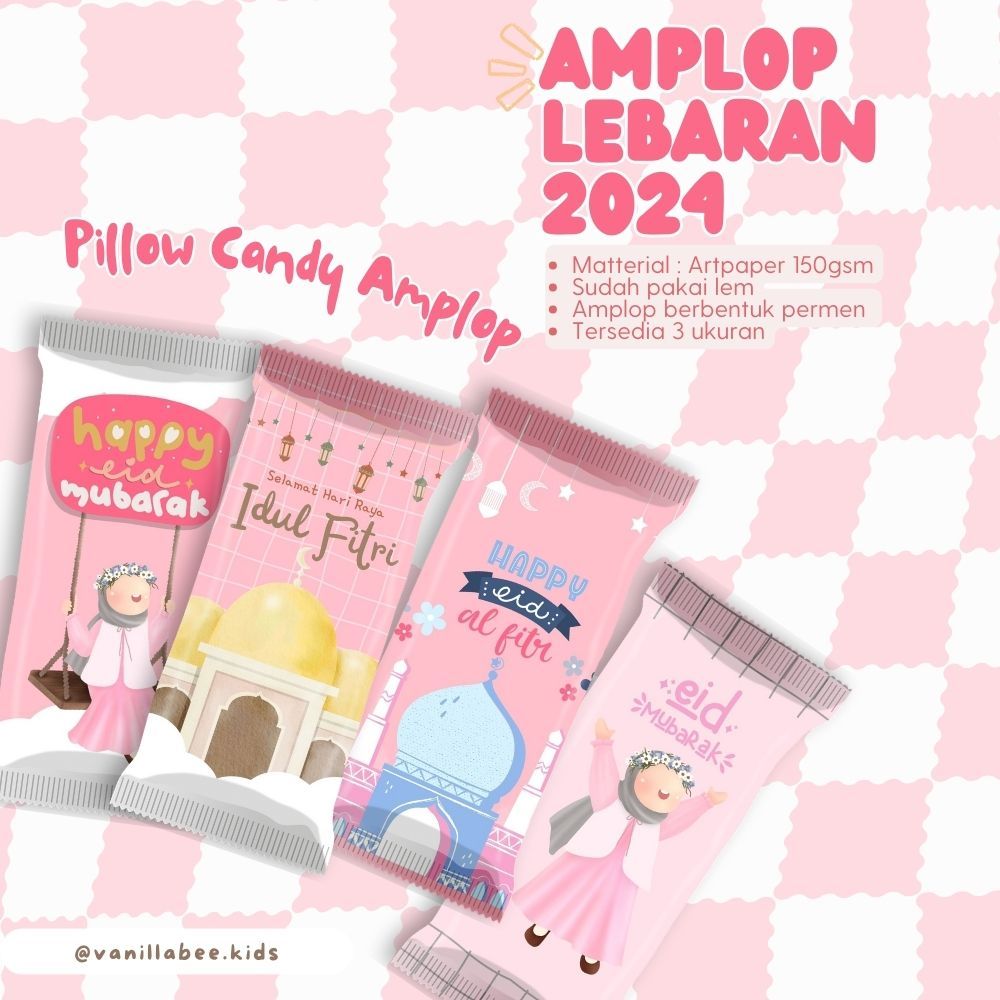 

Amplop Permen series PINK amplop lebaran lucu amplop unik murah
