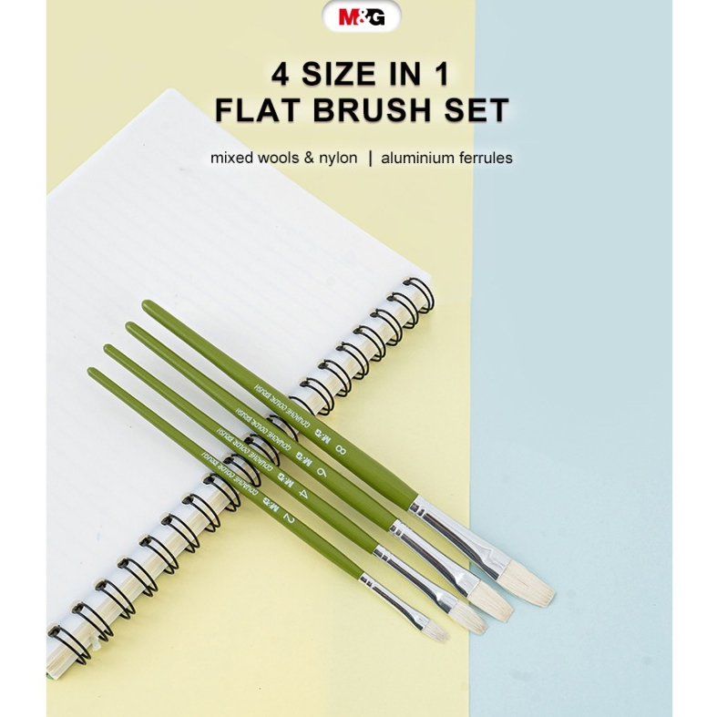 

Kuas Lukis M&G Guoache Water Color Paint Brush Set 4pcs ABH97891 Original