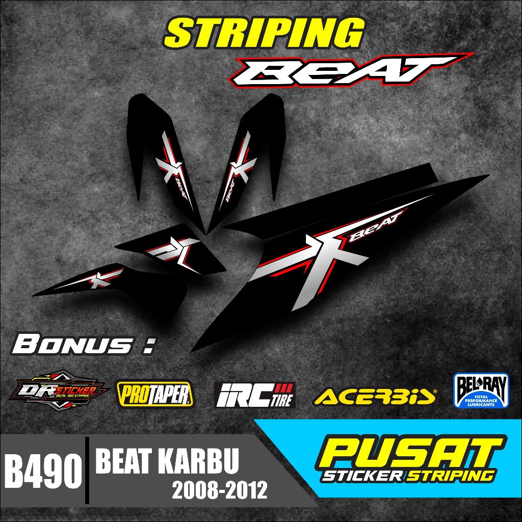 Stiker Striping Beat Karbu 2008-2012 - List Motor Beat Karbu 2011 - Lis Les Body Beat Karbu 2011 TER