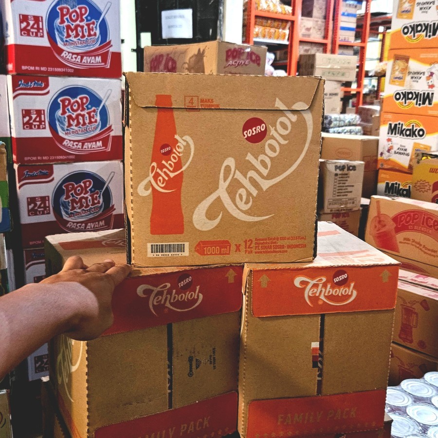 ED 03.27 CTN 12* 1000ML - TEH KOTAK SOSRO 1 LITER ISI 12 PCS / 1LITER SOSRO 1LTR / SOSRO IDUL FITRI 