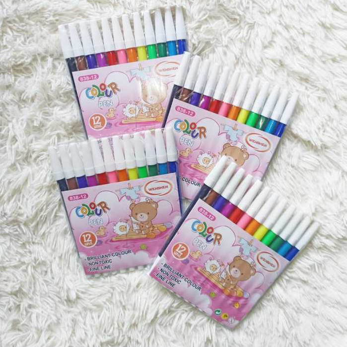 

Spidol 12 Warna Warni - Coloring Pen Mewarnai Set Murah