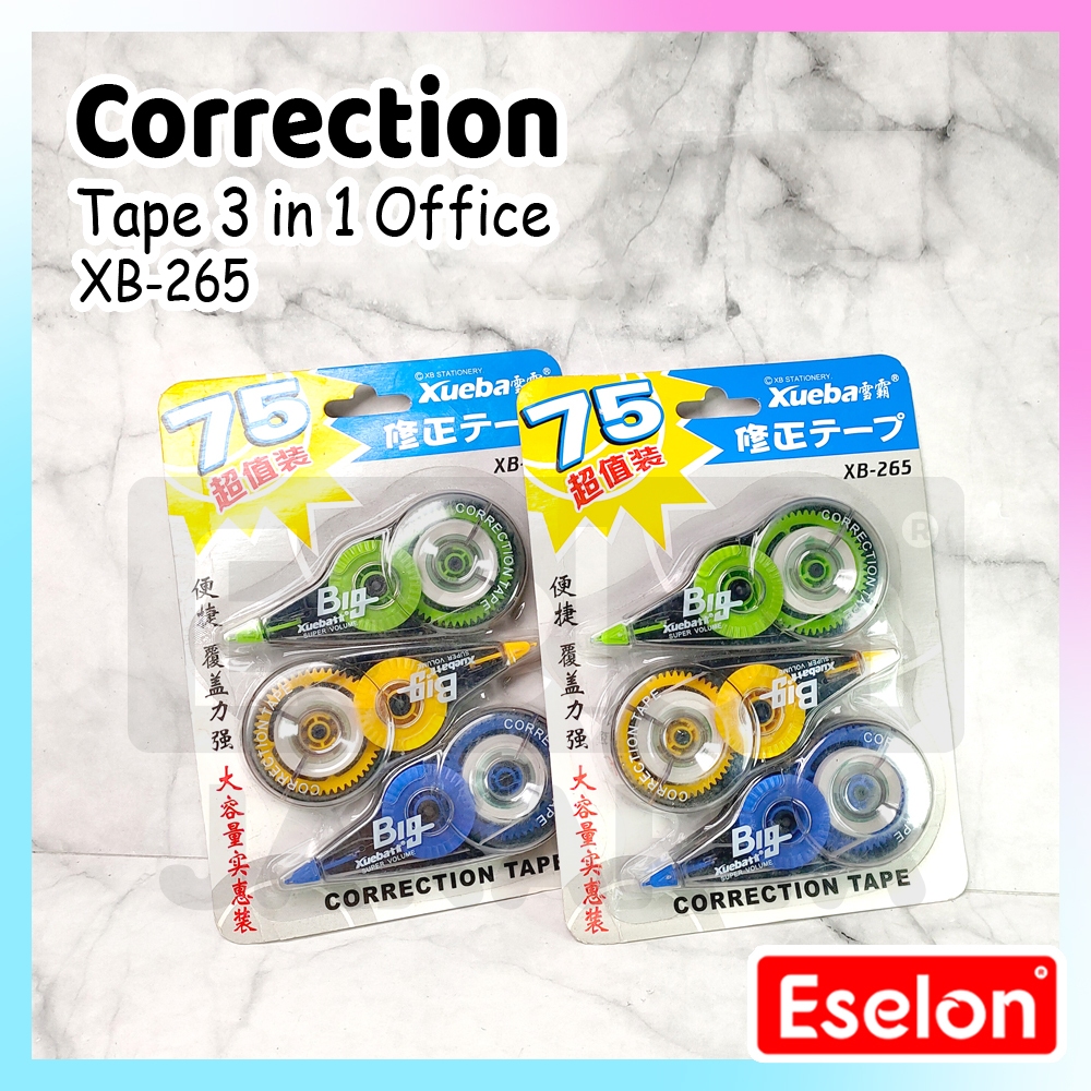 

[ES.JKT] 3pcs Correction Tape XB265 / 1set Correction Tape office