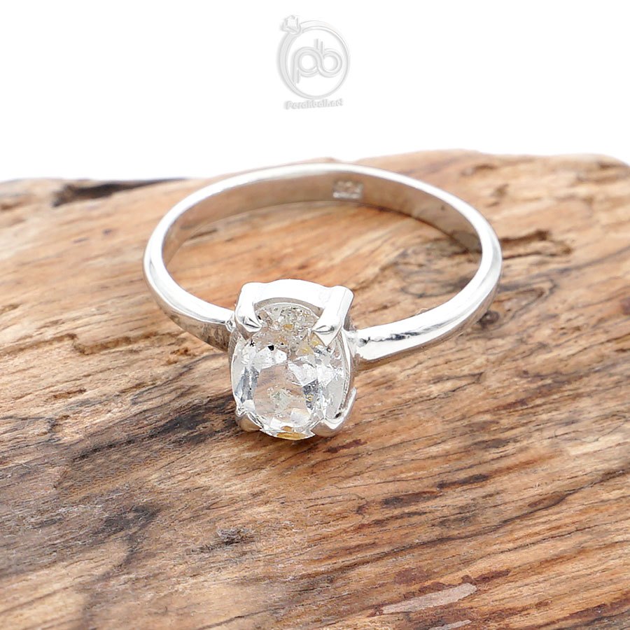 Cincin Topaz White Wanita Perak Asli 925 Pazionette