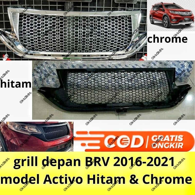 grill depan BRV 2016 2018 2020 2021 Model Activo Chrome & Hitam