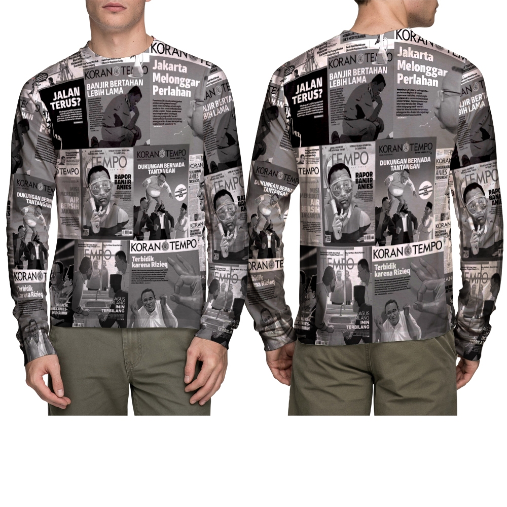 KAOS LENGAN PANJANG MOTIF KORAN // BAJU MOTIF KORAN // T-SHIRT LENGAN PANJANG MOTIF KORAN