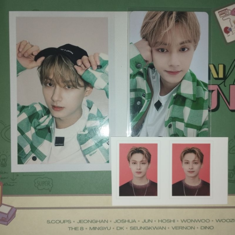 Photocard official Seventeen Jun Season Greeting 2022 kr sg22 kr versi jun jas hijau