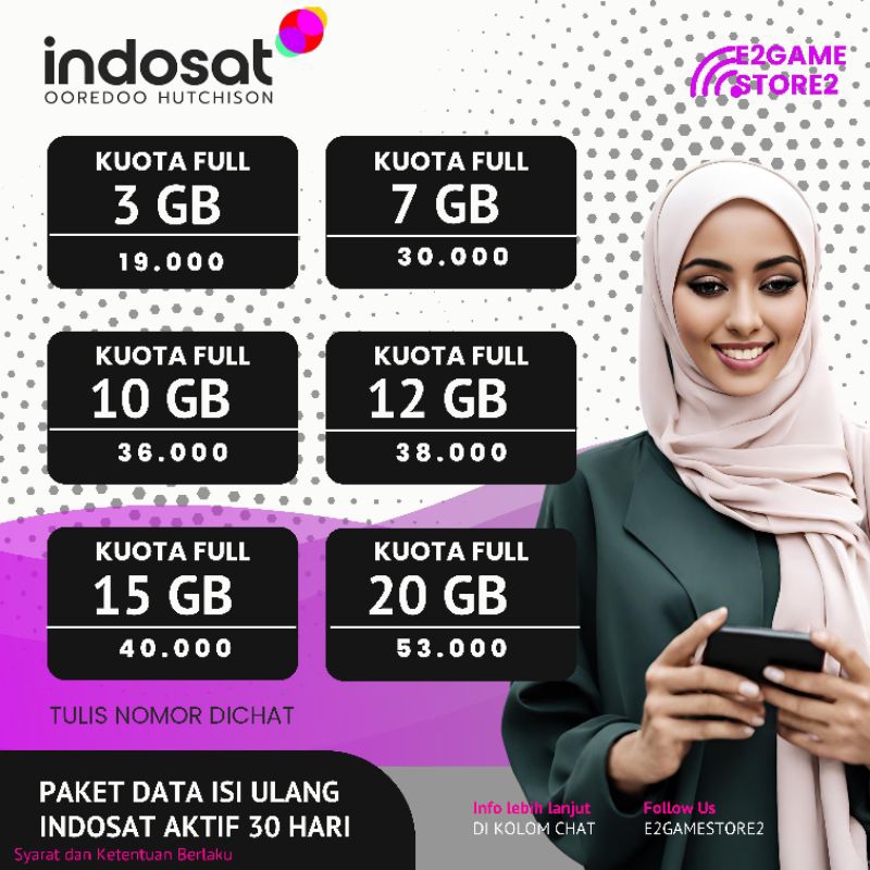 ISI ULANG PAKET DATA INDOSAT 32GB 30 HARI