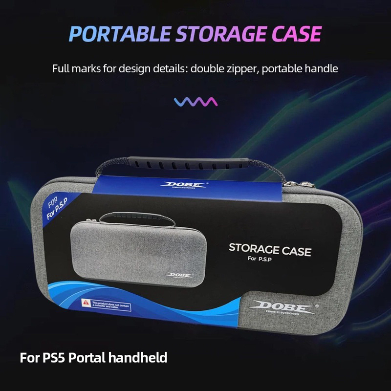 Dobe Storage Case for Playstation Portal Tas Travel Bag PSP PS Portal Playstation Portal Eva Hard Sh