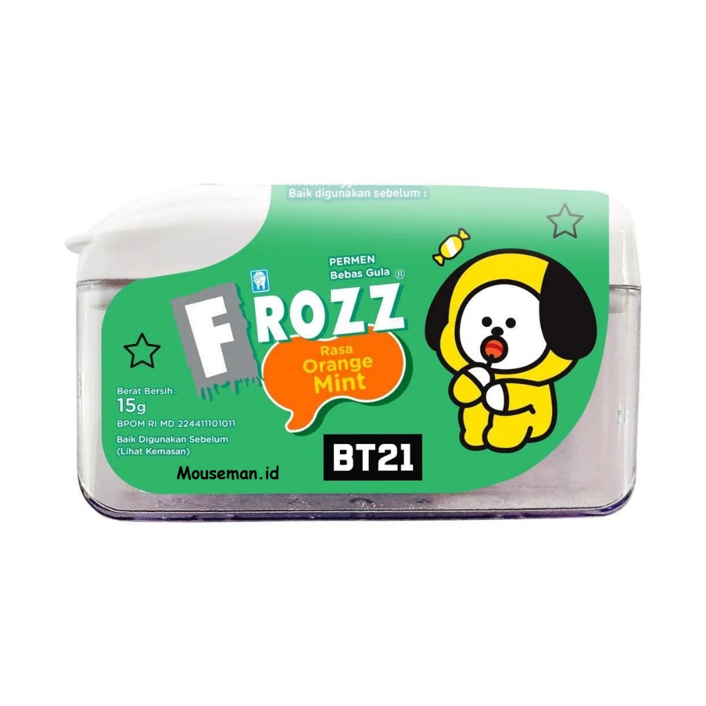 

Permen BT21 Bebas Gula FROZZ Rasa Orange Mint 15gr