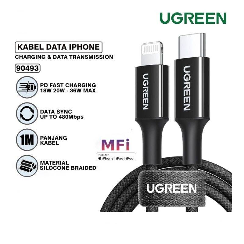 Kabel Tipe C To Lightning iPhone UGREEN MFI Certified 90493 US532