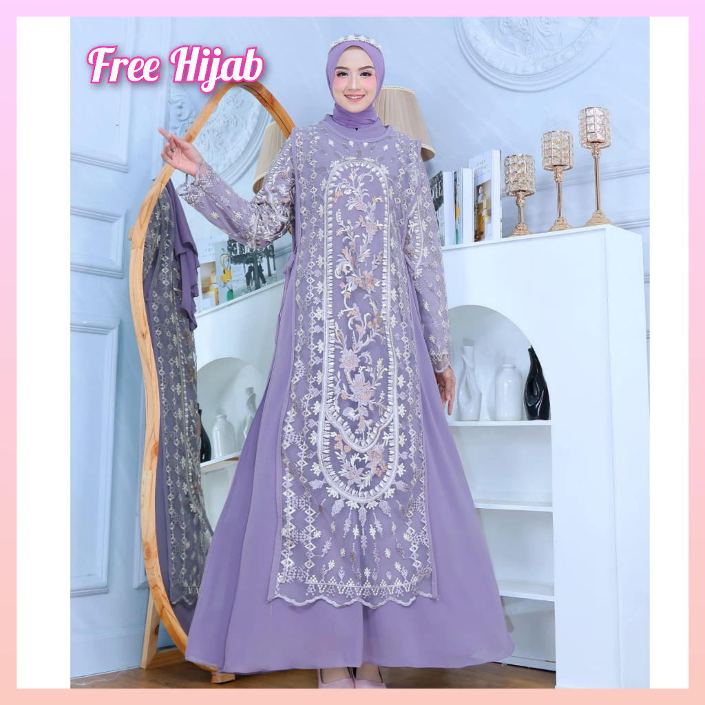 Elsa Dress Series -  Dress Pesta Tile Outer - Gamis Lebaran Modern
