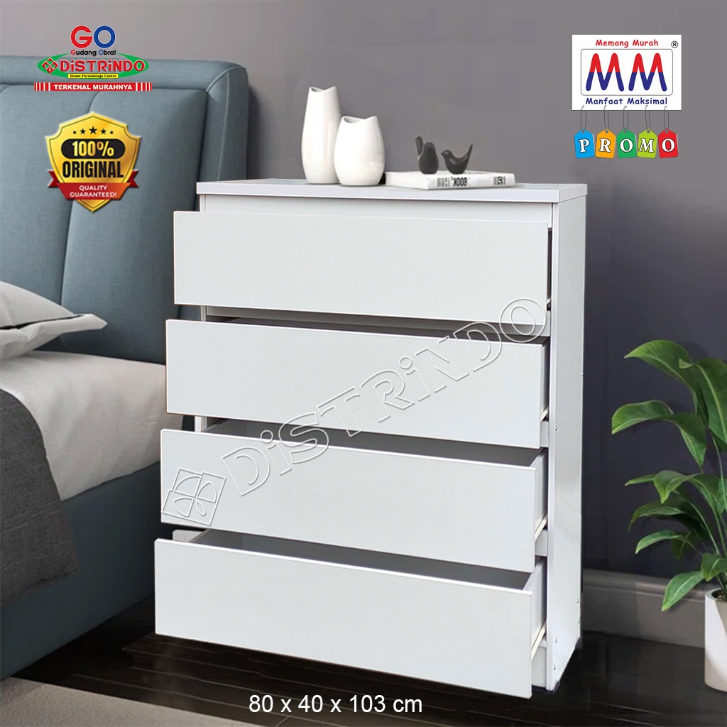Distrindo - Lemari Laci Susun Serbaguna Manfaat Maksimal Minamalis Tanpa Handle Push to Open