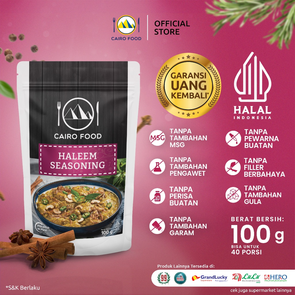 

Bumbu Haleem Sehat – Tanpa MSG, 100% Rempah Murni | Cairo Food - 100 gram