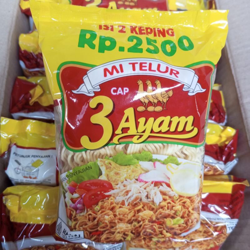 

Mi Telur Cap 3 Ayam - Mie Telor isi 2 Keping 120gr