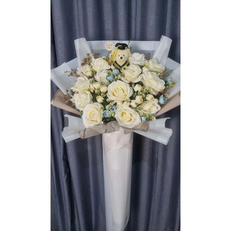 Buket Wisuda / Buket Bunga Artificial Premium / Buket Bunga Ultah Artificial