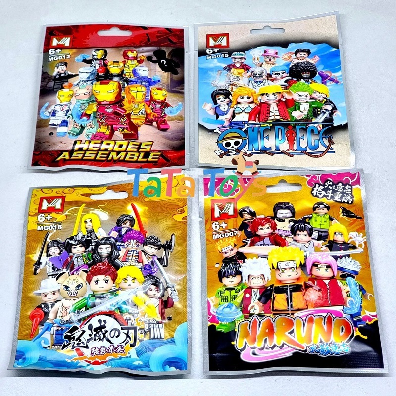 Mainan Block Mini World MG012 Iron Man Heroes Assemble / MG007 Naruto Shippuden / MG015 One Piece / 