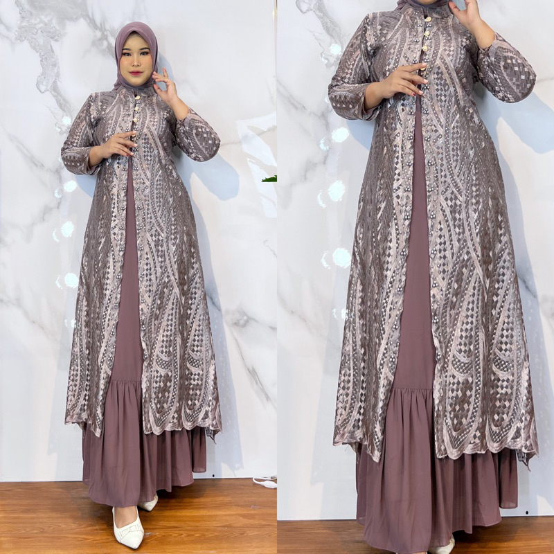 Dress Rompi Tille Rempel / Gamis Rompi Pisah Tille Rempel