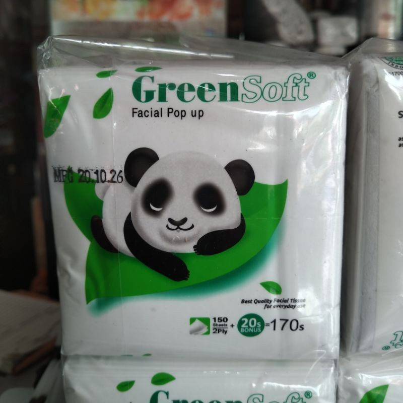 Tissue Meja Makan Pop Up Green Soft Panda 170 Sheet