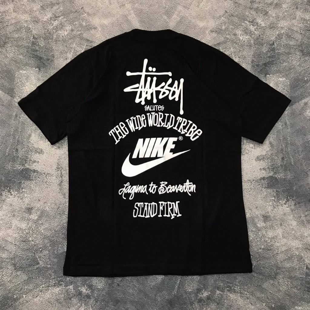 Baju Kaos Pria Stussy x Nike Stand Firm