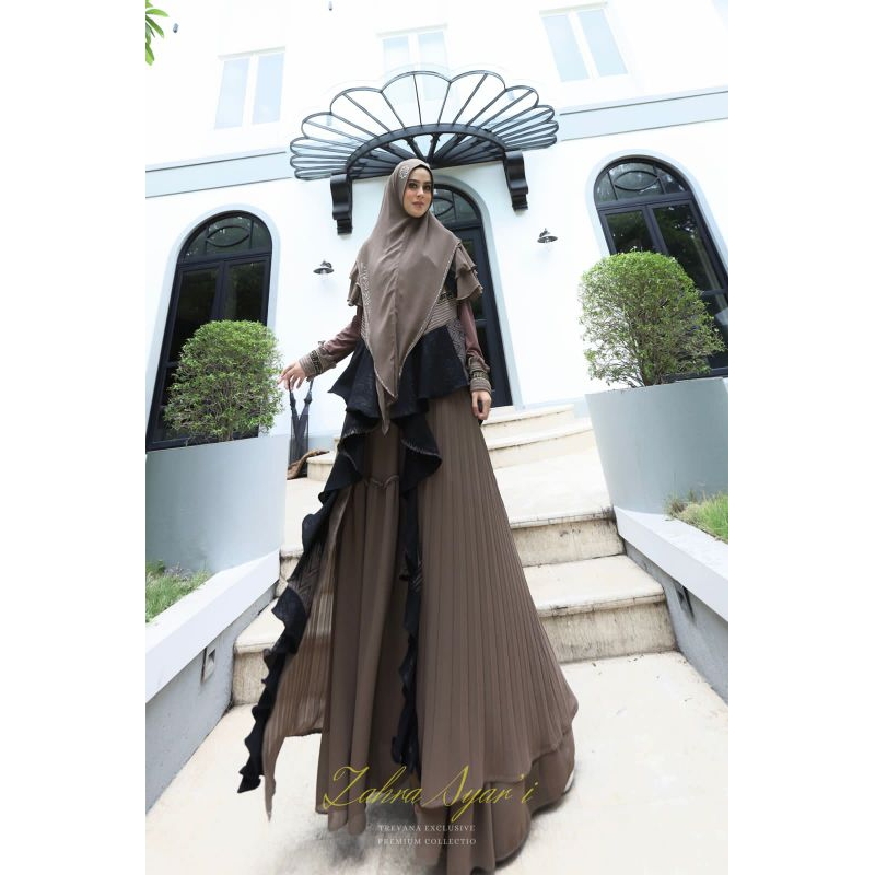 Ready Zahra Syari original by Trevana Collection Terbaru murah bisa COD 4in1 Iner outer blat khimar