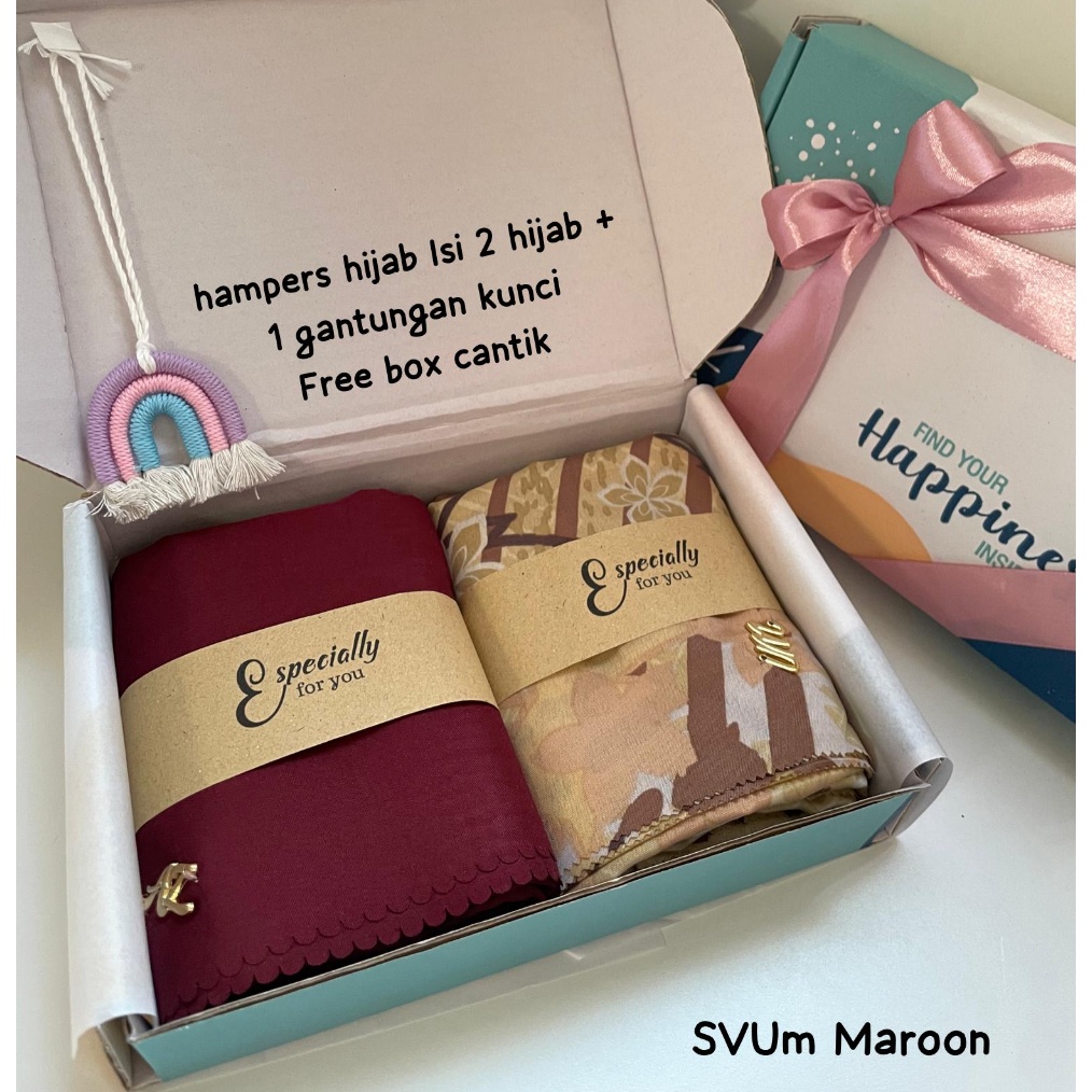 

Original Hampers Hijab Hampers kado ulang tahun hampers wisuda Birthday hadiah wedding hijab Motif segiempat grosir