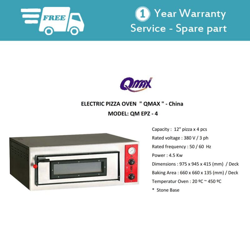 Electric Pizza Oven QMAX Model : QM EPZ 4