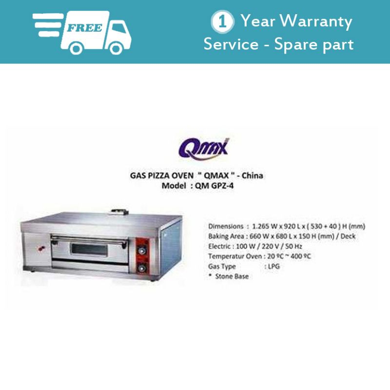 Gas Pizza Oven QMAX Model : QM GPZ 4