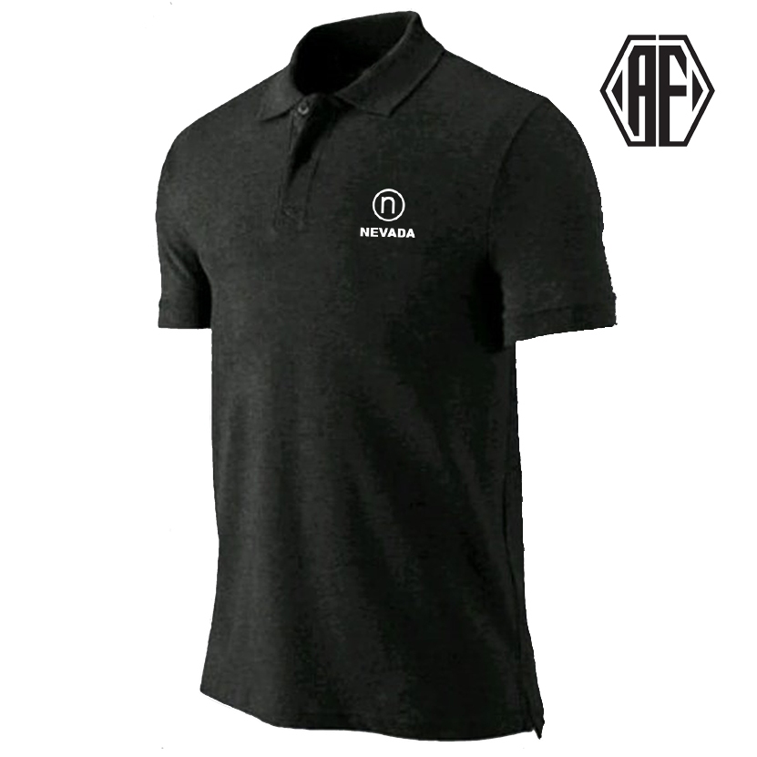 Kaos Kerah Logo Nevada 05 Motif Putih Terlaris Gaya Masa Kini Pria Dan Wanita