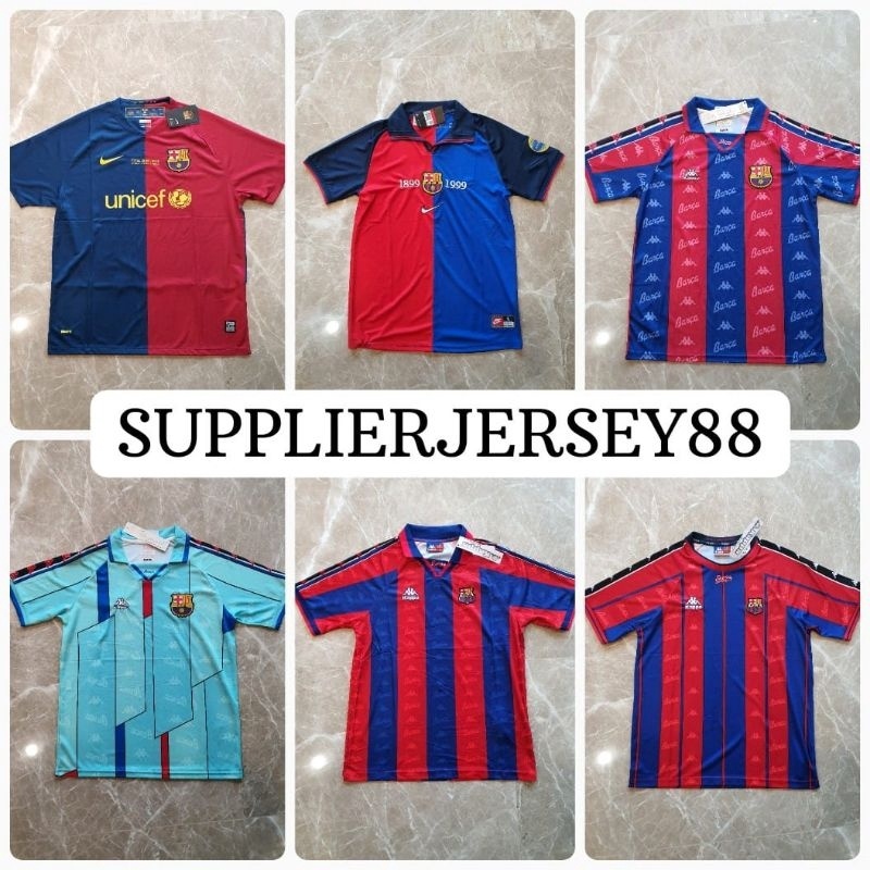 Terbaik RETRO BARCELONA JERSEY BOLA GRADE ORI buruan