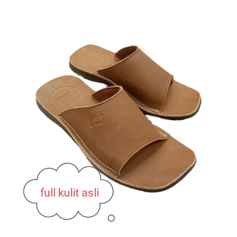 sandal slop pria kulit asli / sandal kokop pria kulit asli