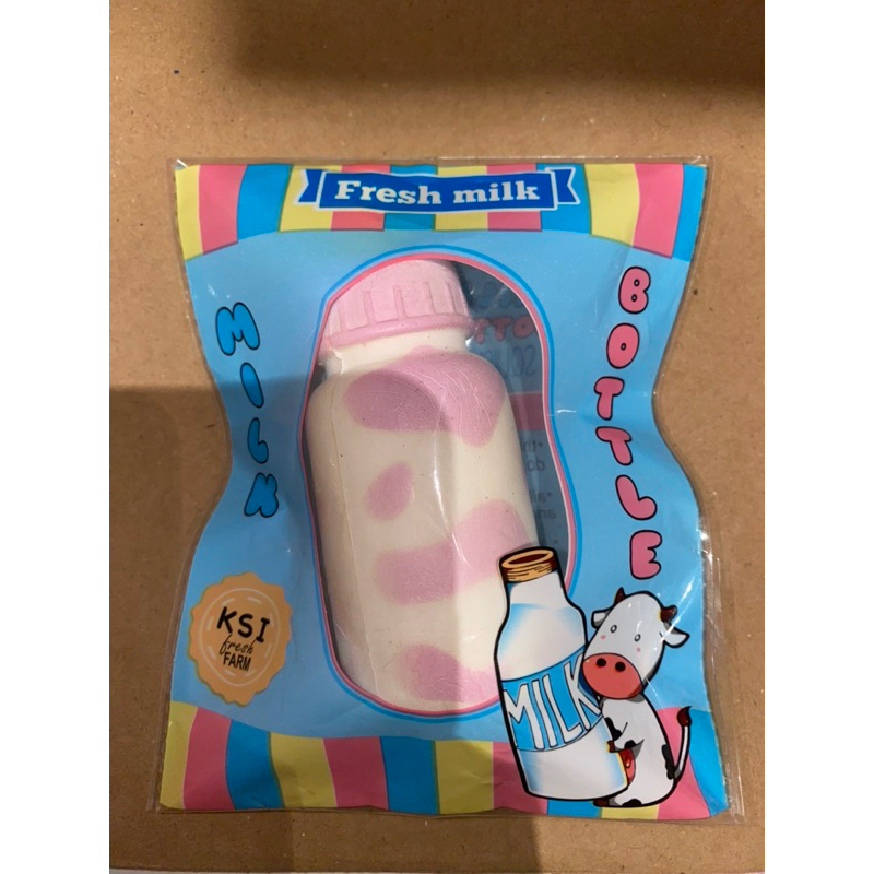 [FLASH SALE SQUISHY] PINK MILK BOTTLE BY KSI (LICENSED AND RARE)