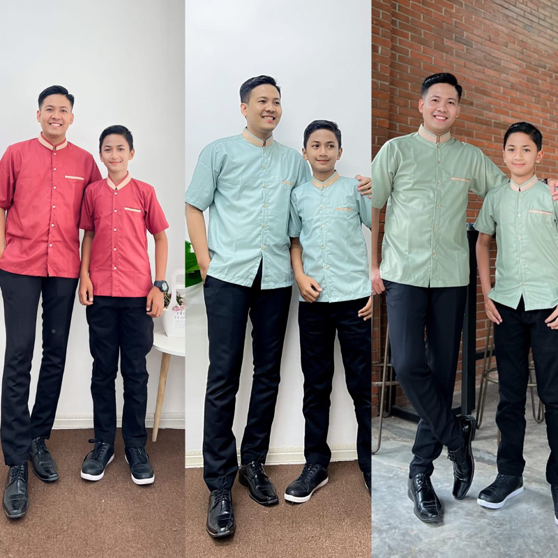 Koko Couple ayah anak warna ungu lilac dan sage green