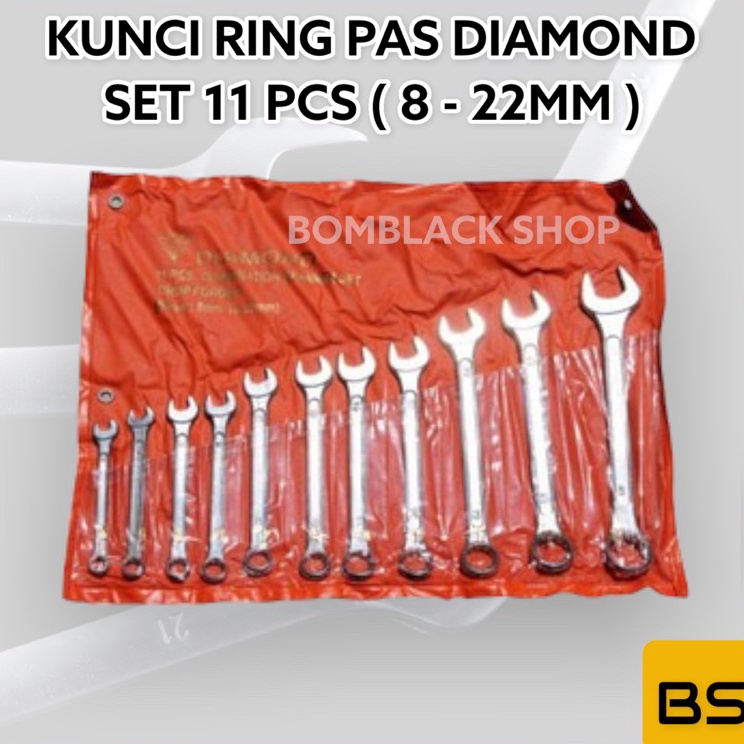 DIAMOND Kunci Ring Pas Set 11 pcs 11pcs Kunci Pas Ring Set Lengkap Kunci Set Ring Pas Konci Ring Pas