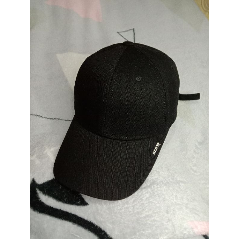 Topi Slow Acid Second Original cap Model Baseball buat casual dan olahraga Bahan katun warna hitam p