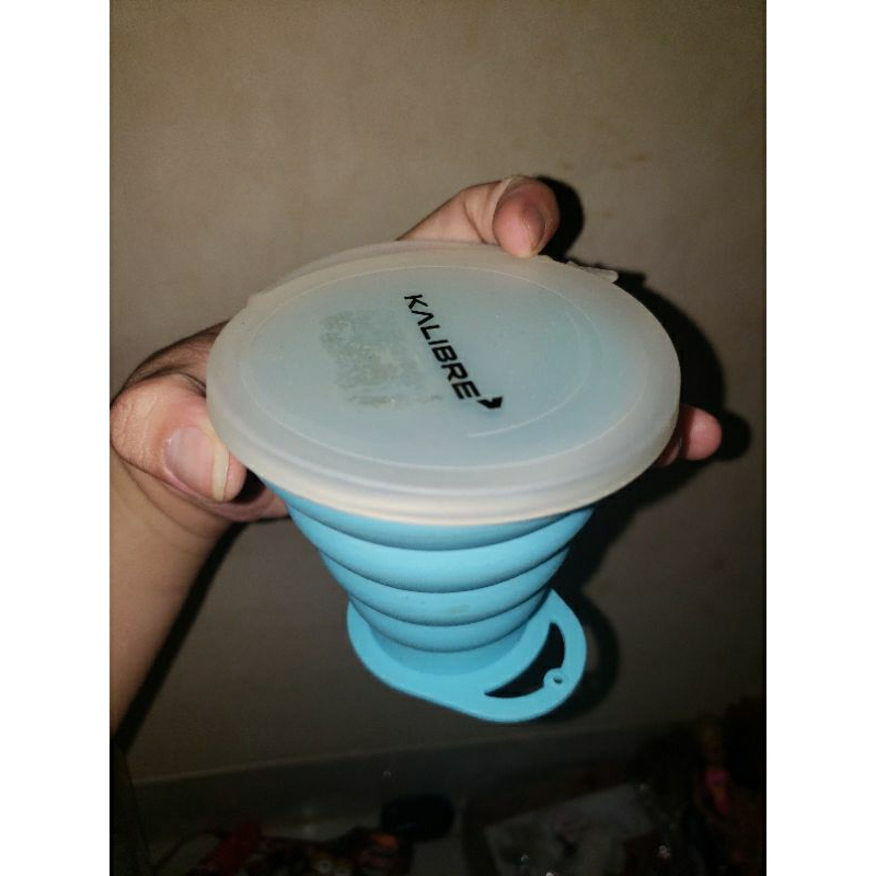 GELAS AIR MINUM HIKING TRAVEL MULTIFUNGSI KALIBRE3 ORIGINAL ASLI KERUCUT CANGKIR LIPAT SILIKON SILIC