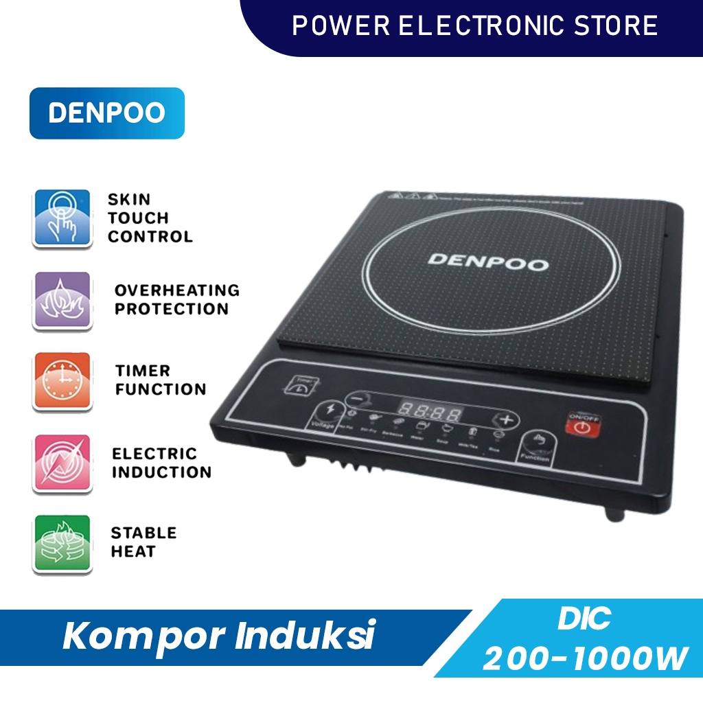 Kompor Induksi Listrik Denpoo Low Watt DIC 200-1000