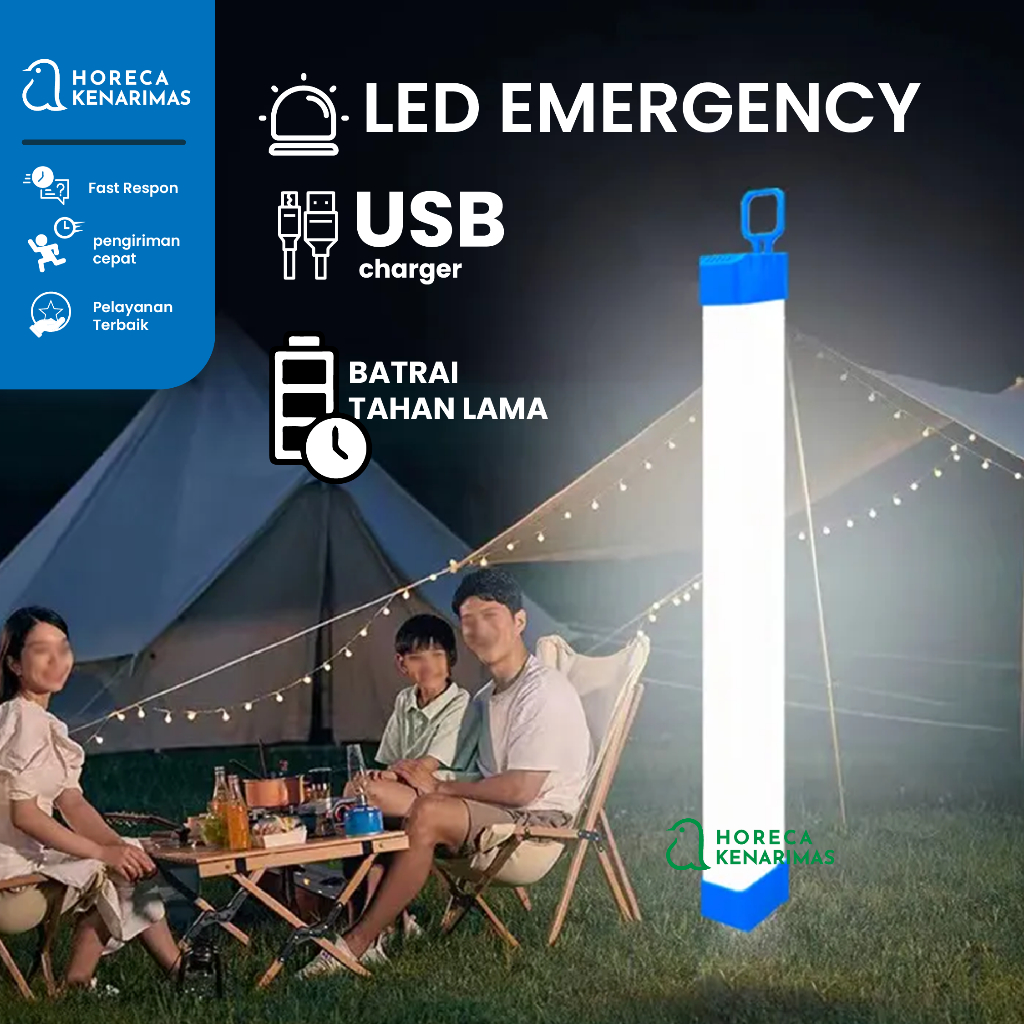 Lampu Neon Led Panjang Emergency / Bohlam LED USB Portable / Lampu Emergency LED USB Charger Lampu D
