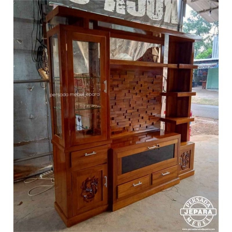 Partisi jati minimalis / Partisi jati / Penyekat ruangan / Pembatas ruangan / Pemisah ruangan / Seke