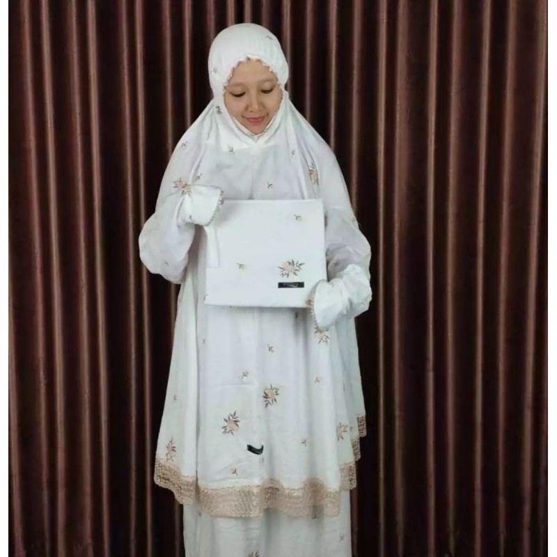 Mukena terbaru potongan berlengan rayon premium Mukena haji dan umroh Mukena setelan atas bawah rayo