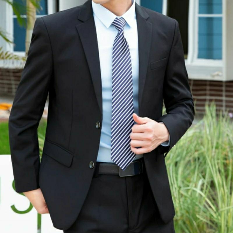 JAS PRIA KANTOR KUALITAS TERBAIK / JAS HITAM WISUDA PRIA PREMIUM