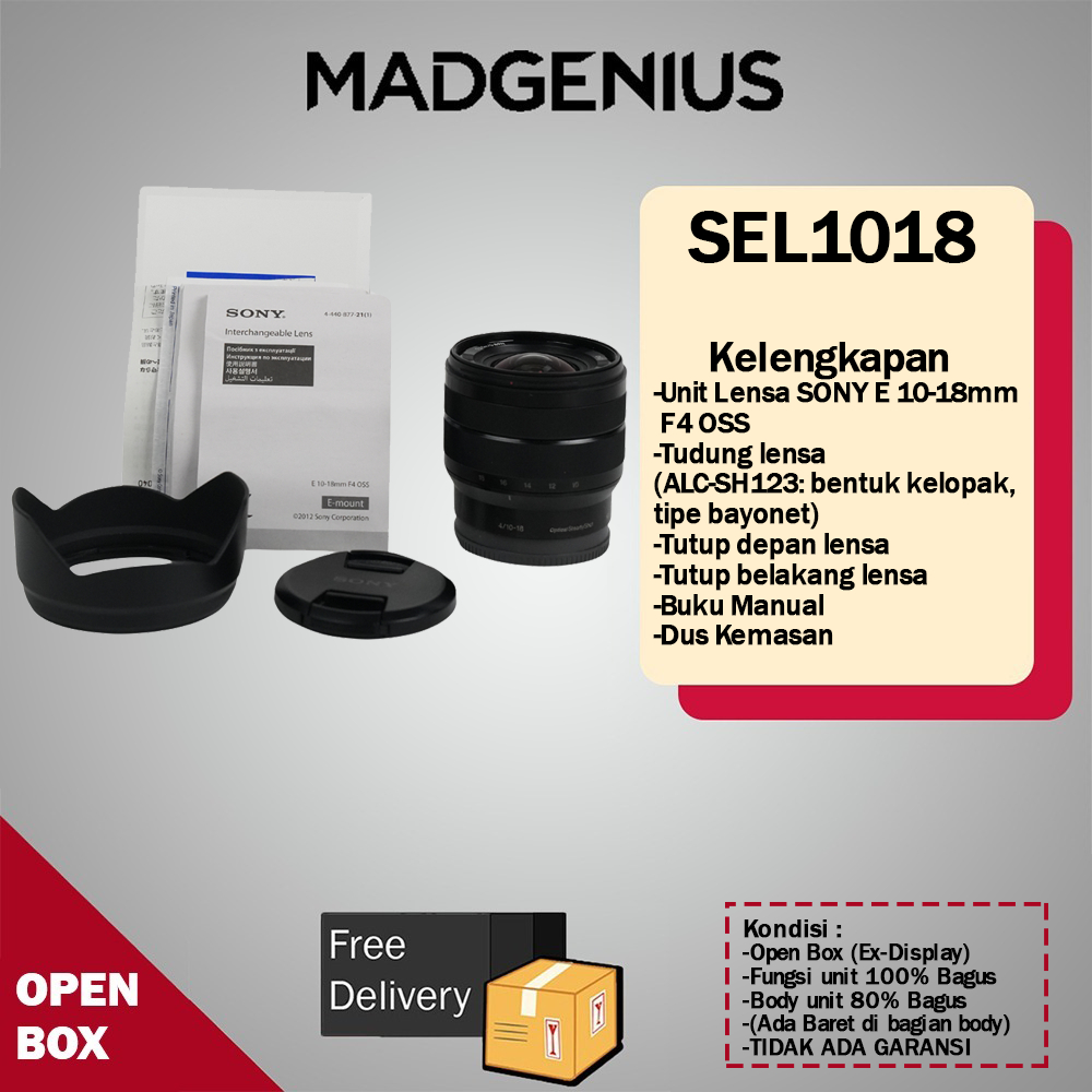 SONY E 10-18mm F4 OSS / Lensa Sony Ultra lebar / Lensa Wide / Lensa Kamera SEL1018 - Open Box