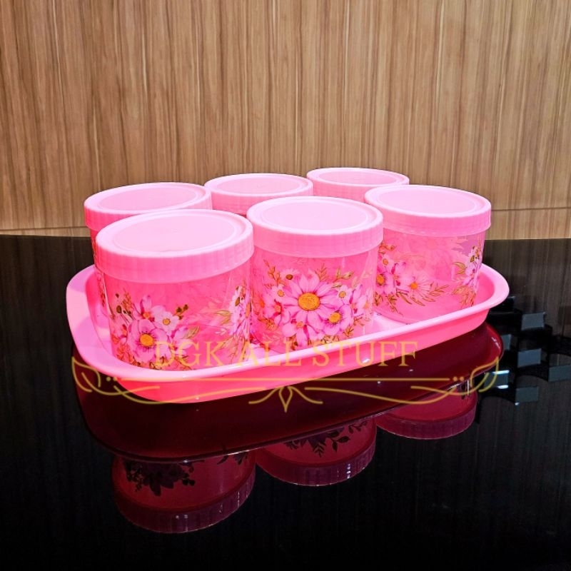 Toples Stoples Bulat Tonam Topnam Nampan Talam Alas Set Tempat Wadah Kue Kering Snack Lebaran Ramada