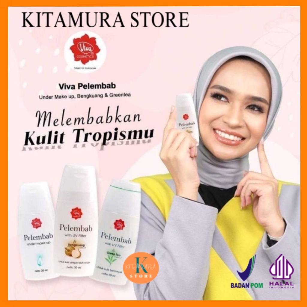 Viva Pelembab Wajah (ANTI OKSIDAN & UV FILTER) 30 ml Bengkuang Green Tea Under Make Up Moisturizer V