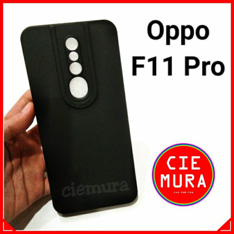 CIE Case Hitam Oppo F11 Pro Black Matte Softcase Polos Lentur Slim Silikon HP Ciemura